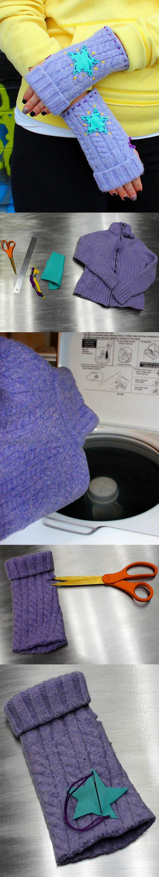 DIY Fingerless Gloves From An Old Swaeter