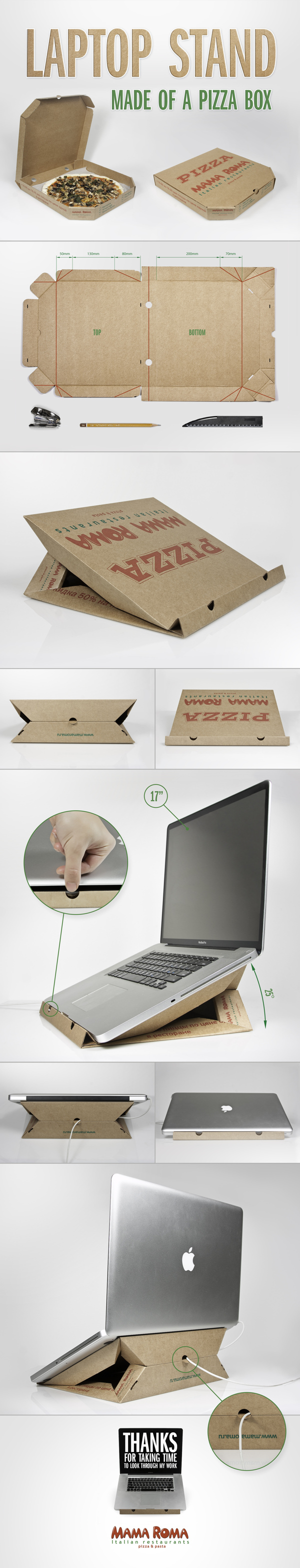 DIY Laptop Pizza Box Stand DIY Laptop Pizza Box Stand