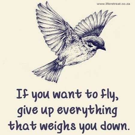 If You Want To Fly Give Up Everything That Weighs You Down If You Want To Fly, Give Up Everything That Weighs You Down. Pictures,  Photos, And Images For Facebook, Tumblr, Pinterest, And Twitter