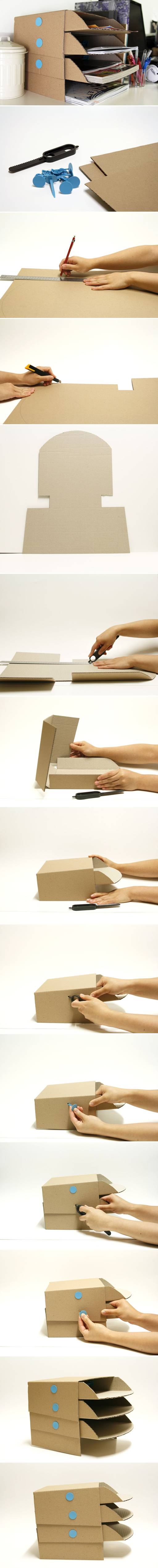 DIY Cardboard Desk Tray DIY Cardboard Desk Tray