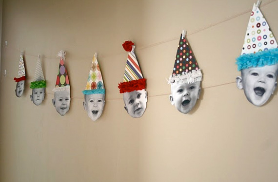 Baby face garland