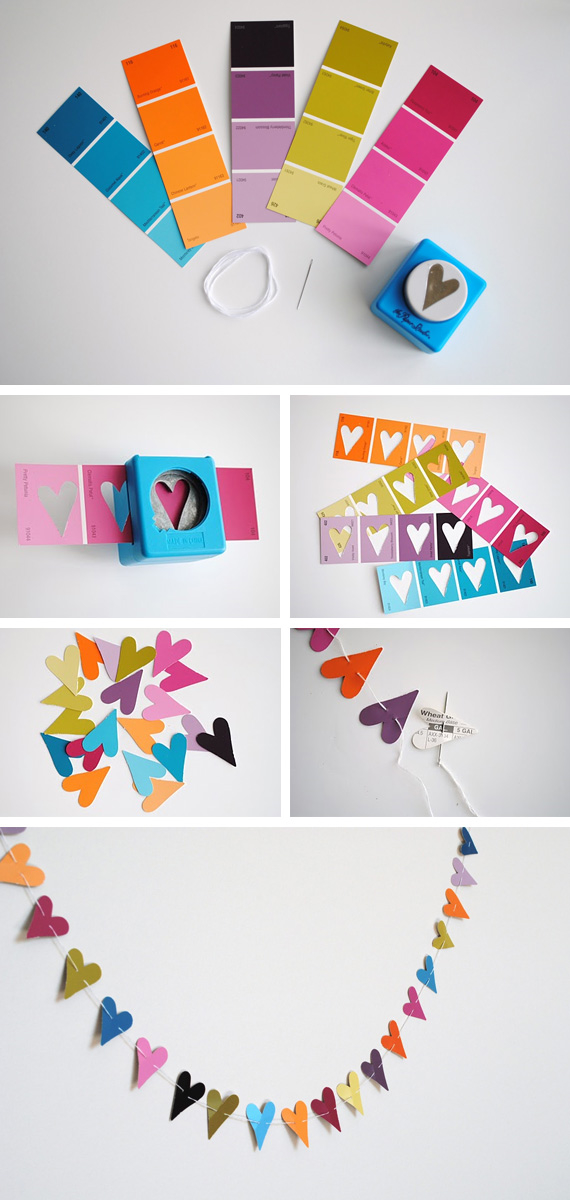 DIY Paper Punch Heart Garland DIY Paper Punch Heart Garland
