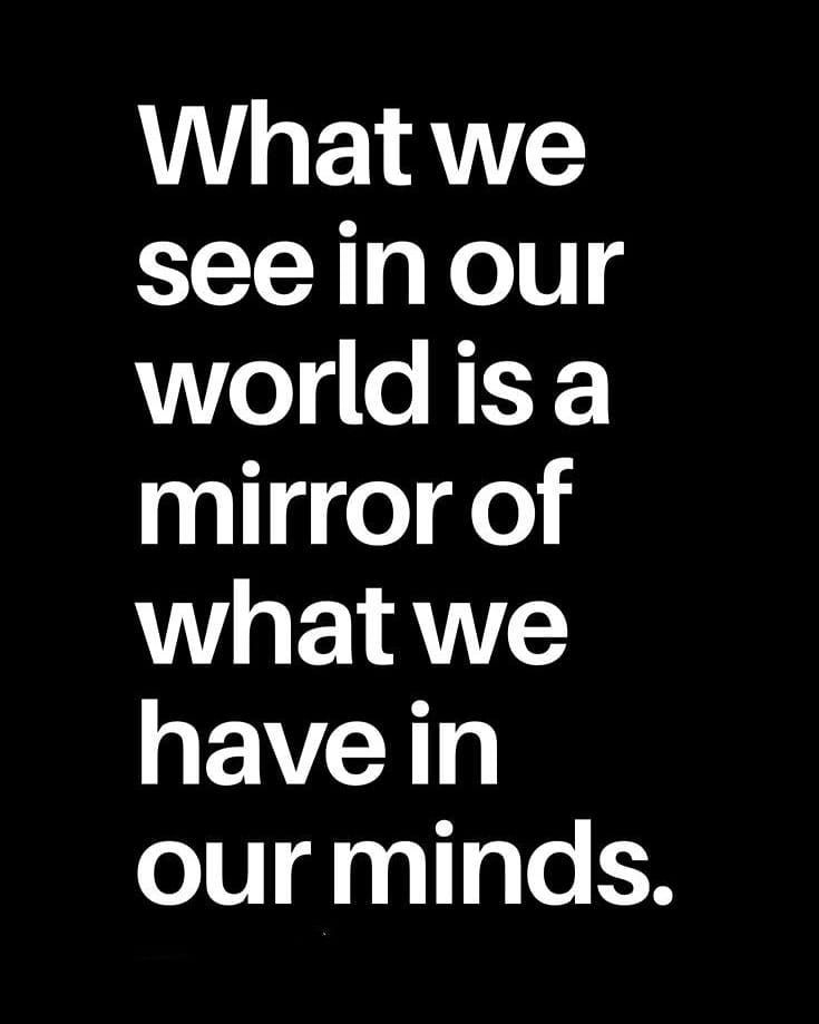 What We See In Our World Is A Mirror Of What We Have In Our Minds