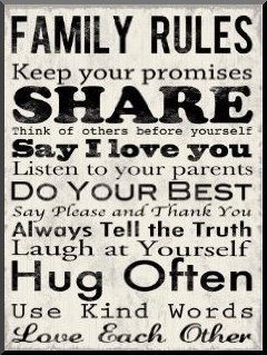 Family Rules Sign