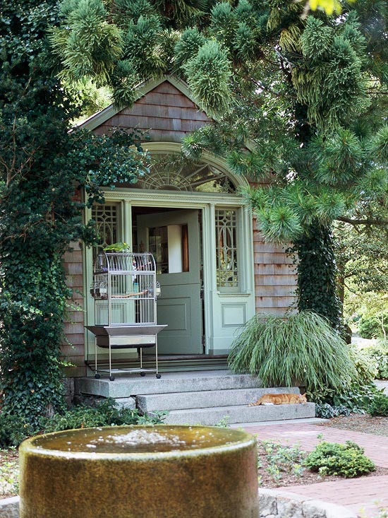 Entry to garden house Entry to garden house