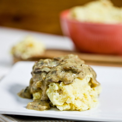 Chickpea Caulipots with Miso Mushroom Gravy Chickpea Caulipots with Miso Mushroom Gravy