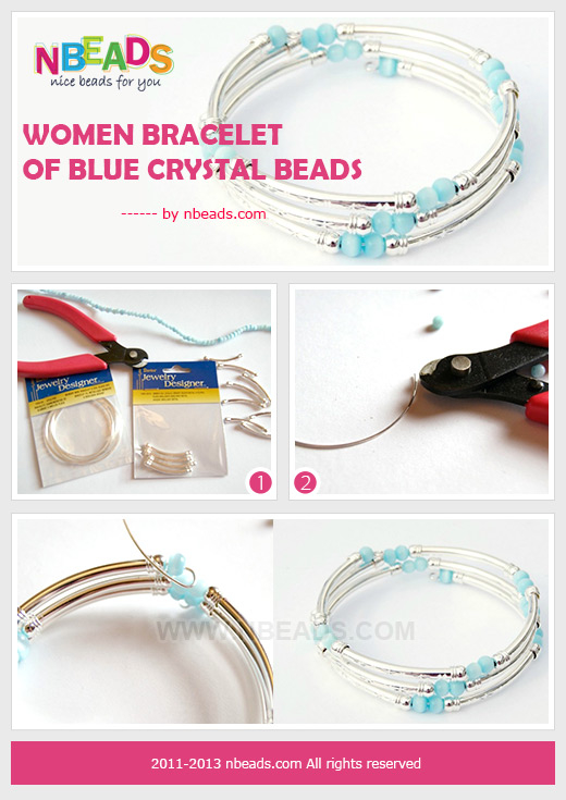 Women bracelet of blue crystal beads Women bracelet of blue crystal beads