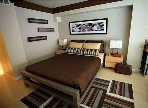 Modern striped bedroom