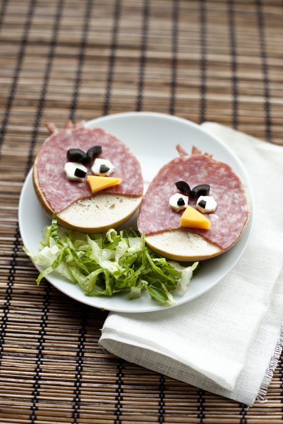 Angry bird sandwich