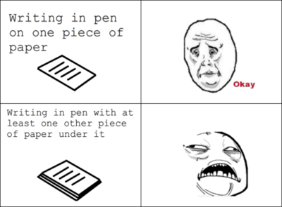 Writing in pen Writing in pen