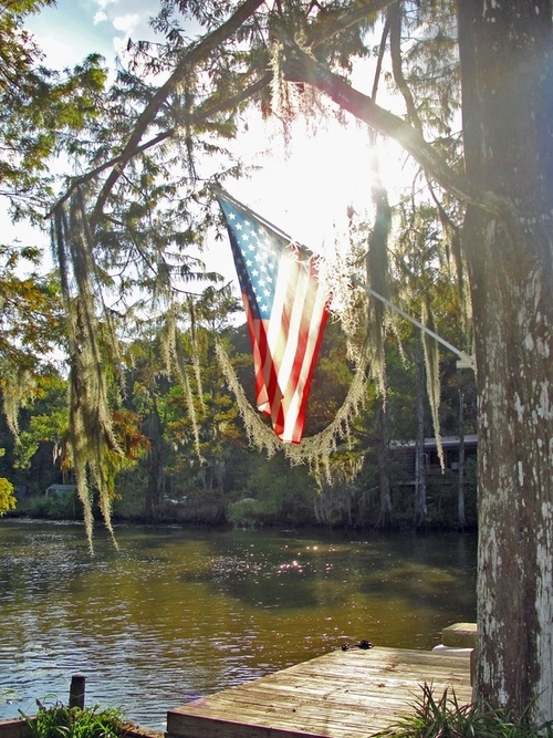American flag in the sun American flag in the sun