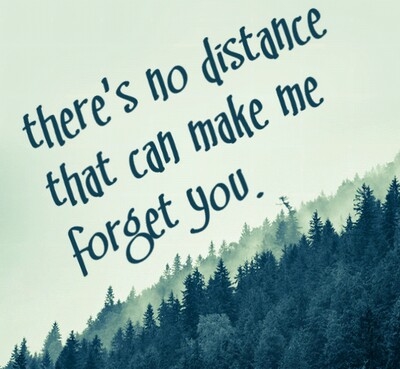 There no distance that can make me forget you