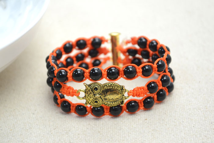 Beaded Owl Bracelet 