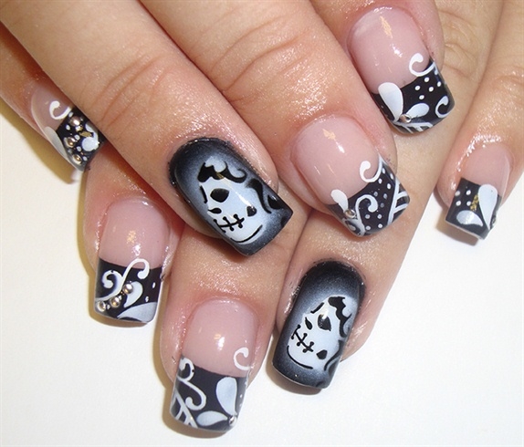 Dark french nails