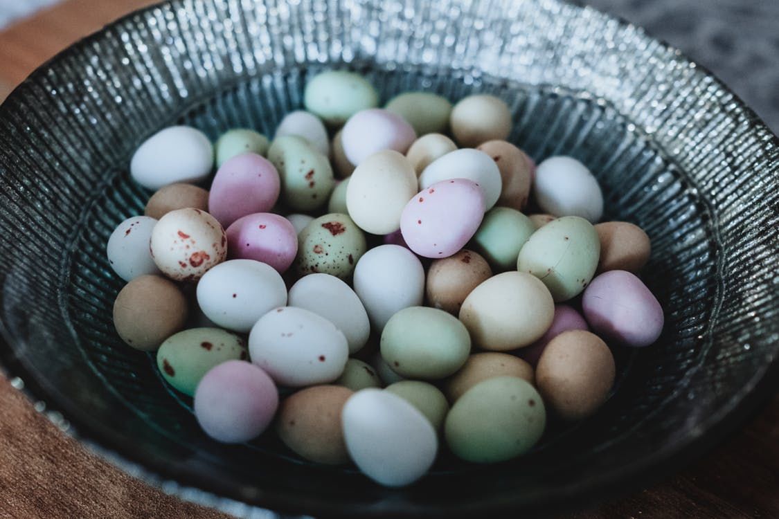 Small Assorted Easter Eggs In Bowl Pictures, Photos, and Images for