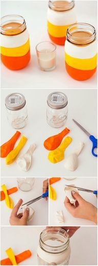 DIY Candy Corn Candles DIY Candy Corn Candles