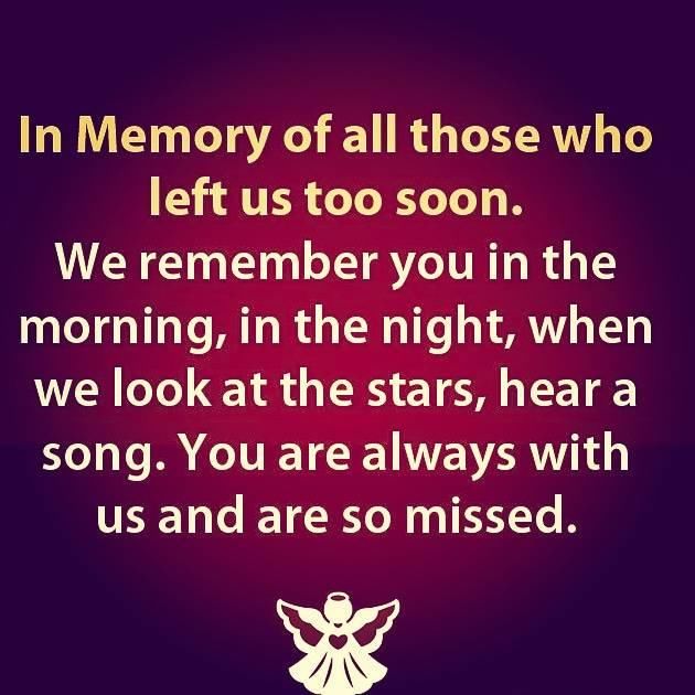 In Memory Of All Those Who Left Us Too Pictures, Photos, and Images for