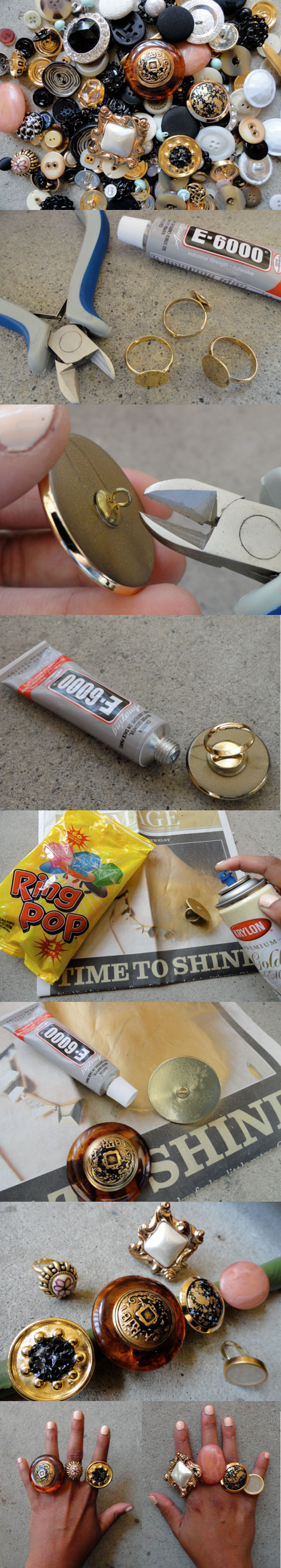 DIY Button Rings