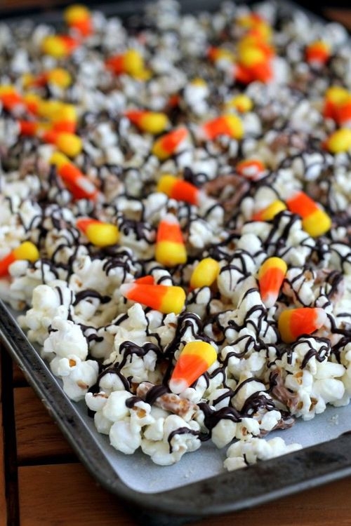 Candy corn popcorn