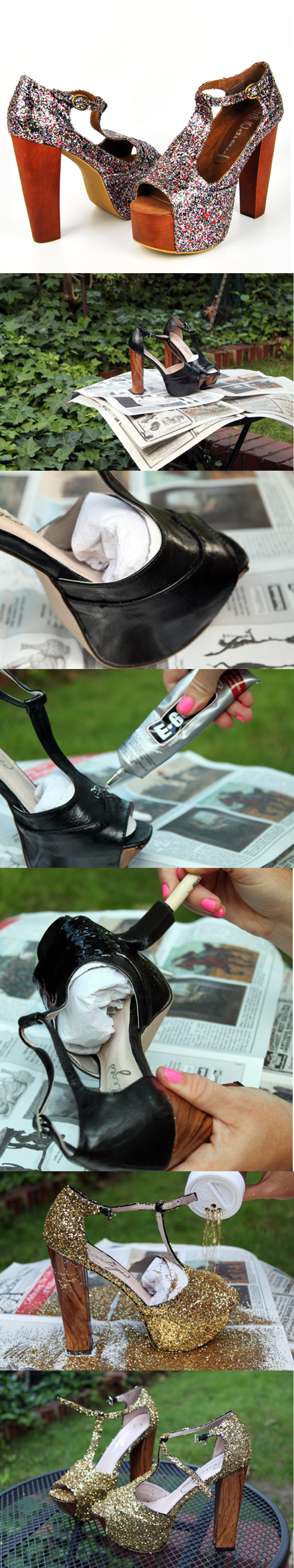 DIY Glitter Platforms