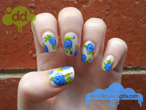 Blue Vintage Roses