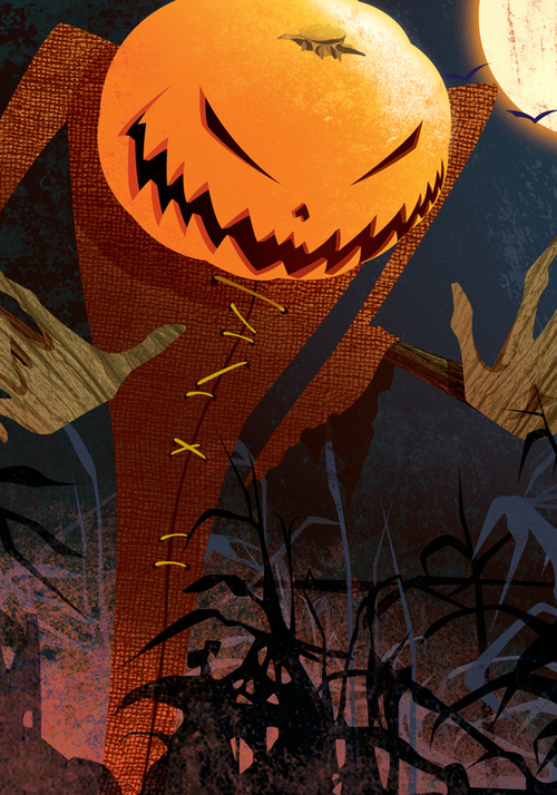 The pumpkin scarecrow