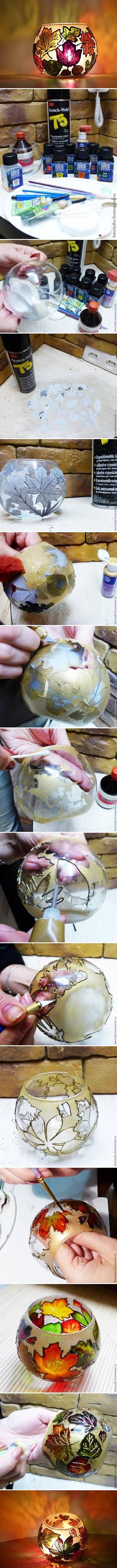 DIY Autumn Painted Candle Holder DIY Autumn Painted Candle Holder