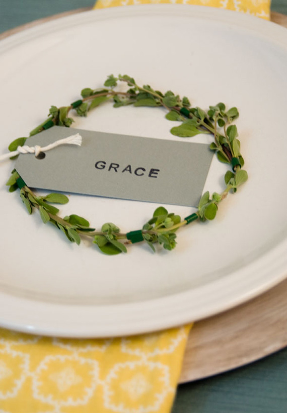 Herb wreath placecard Herb wreath placecard