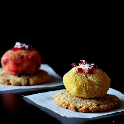 Mango Beet Halwa bites Mango Beet Halwa bites