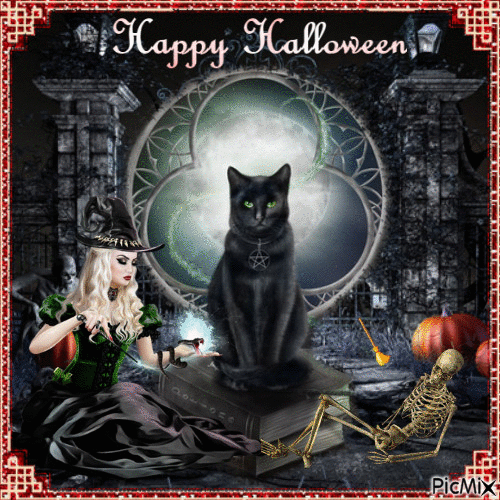 Black Cat Happy Halloween Gif Pictures, Photos, and Images for Facebook