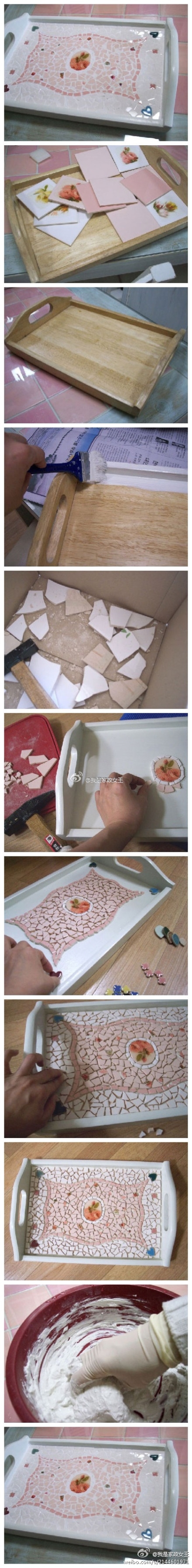 DIY Mosaic Tiles Tray