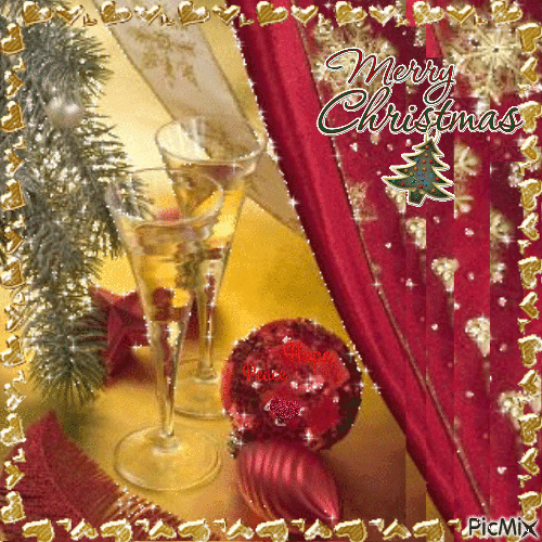 Red And Gold Merry Christmas Decor Gif Pictures, Photos, and Images for