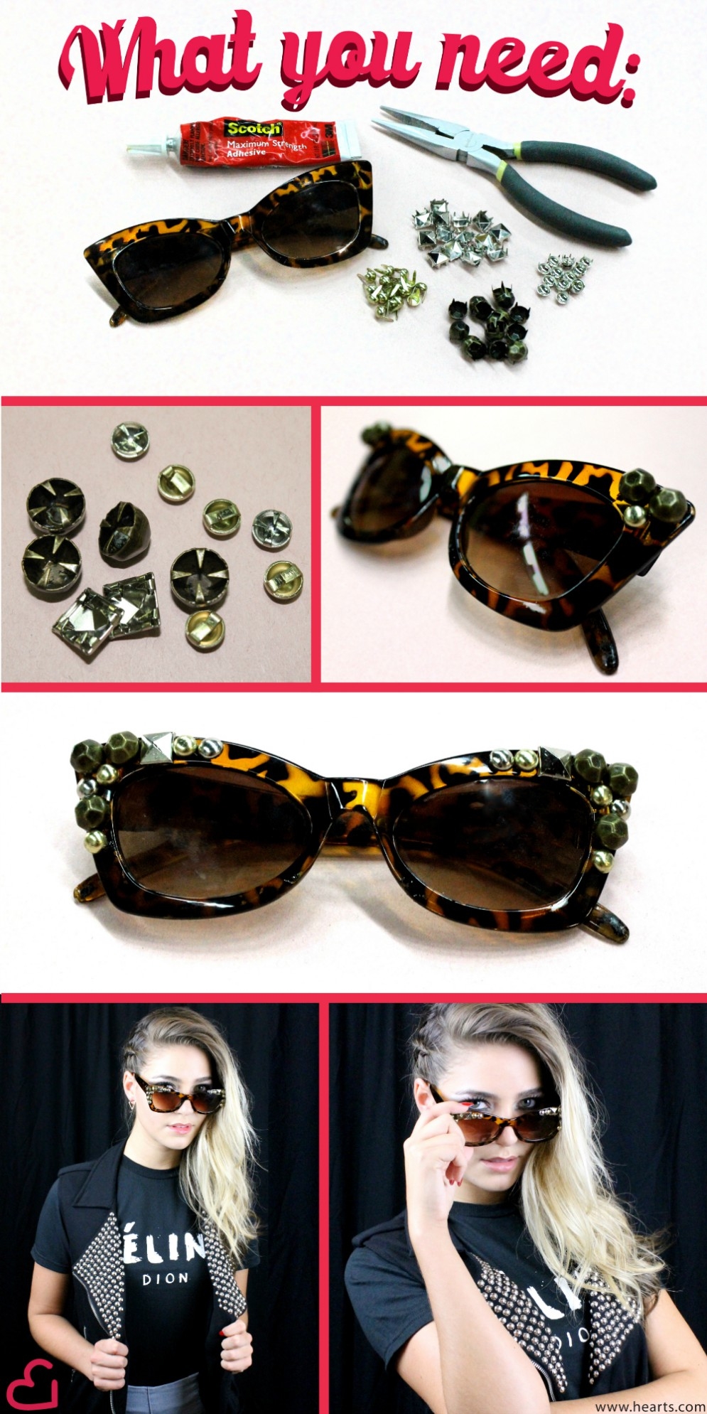 DIY Studded Sunglasses DIY Studded Sunglasses
