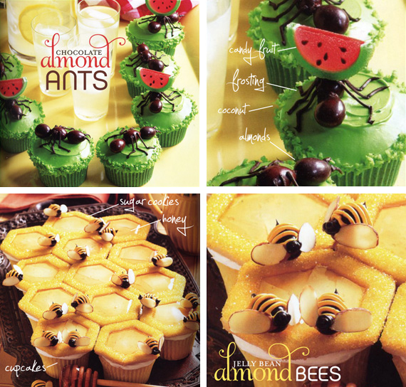 Ants and bees on a cupcake Ants and bees on a cupcake
