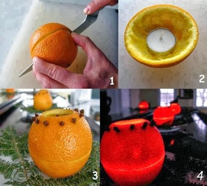 DIY Orange Halloween Candles