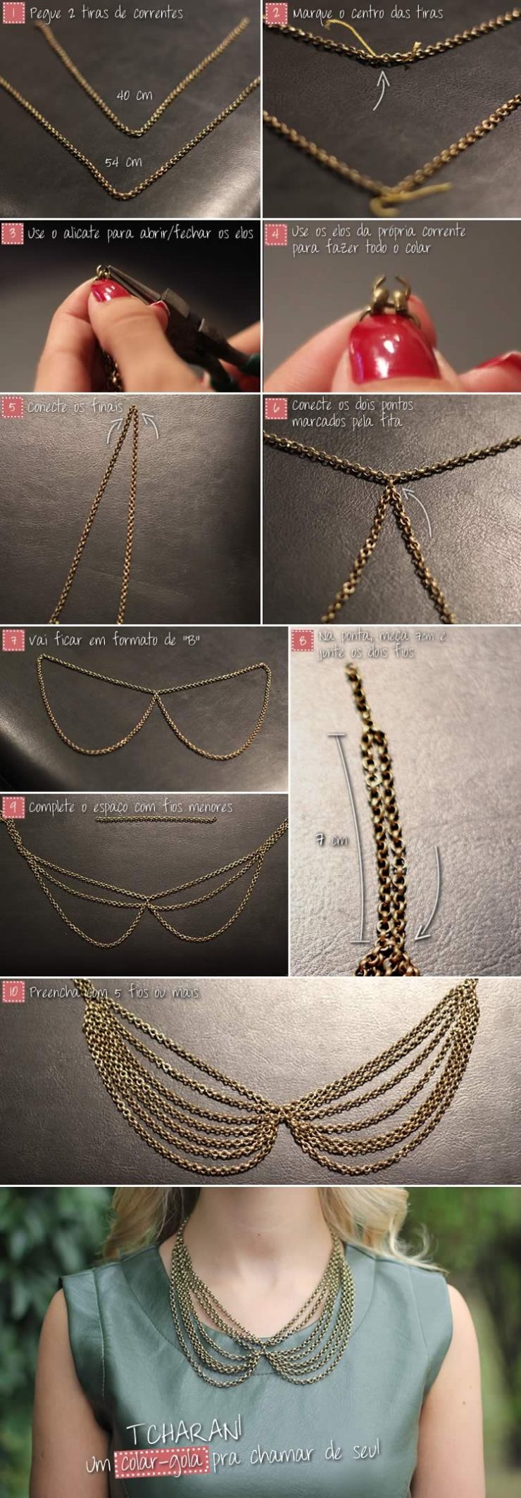 DIY Gold Collar Necklace