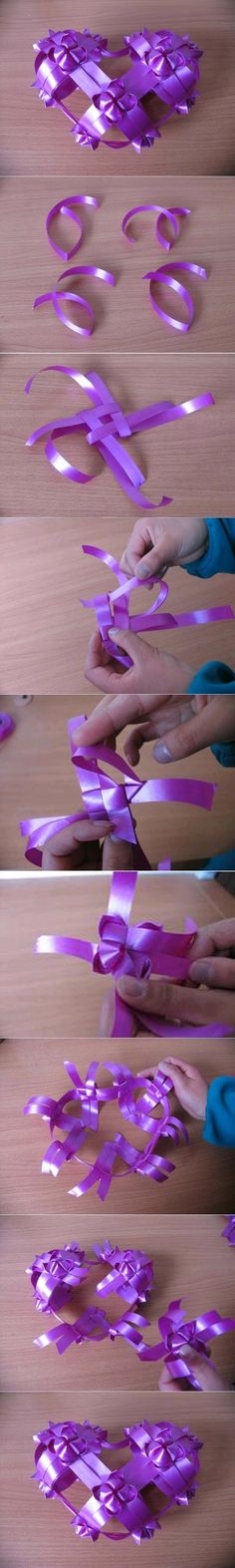 DIY Ribbon Heart Ornament