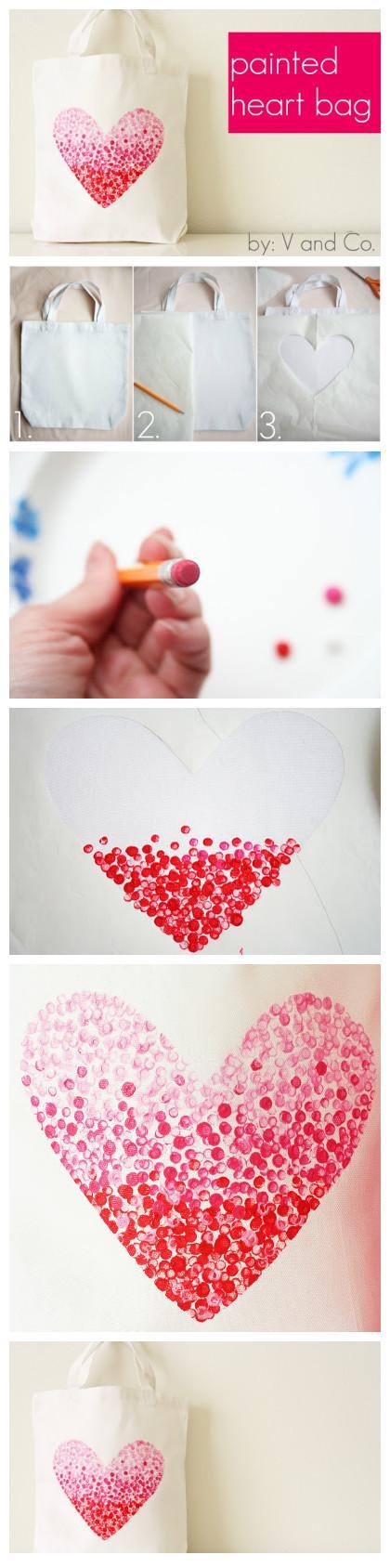 DIY Paited Heart Bag DIY Paited Heart Bag