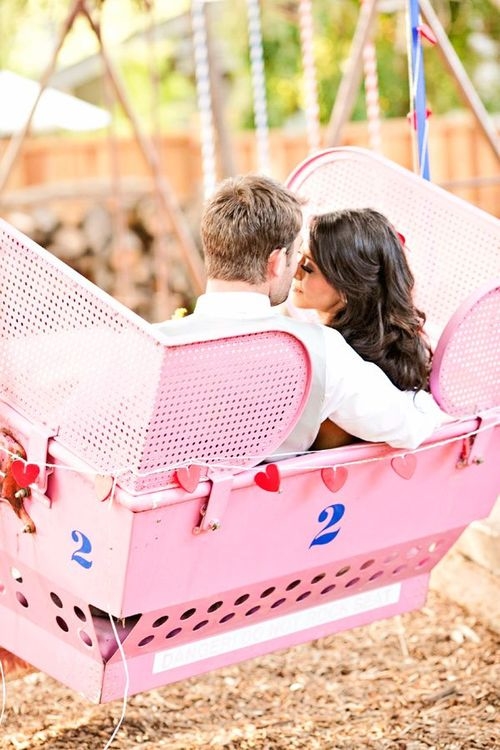 Romantic ferris wheel ride