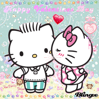 Hello Kitty Kissing Valentines Day Gif Pictures, Photos, and Images for