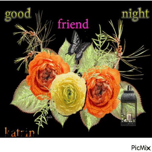 Peony flower blooming Good Night Friend Gif