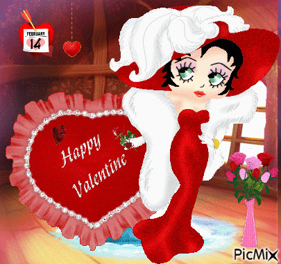 Men's Betty Boop Valentine Wishes Graphic Tee Cardinal Large