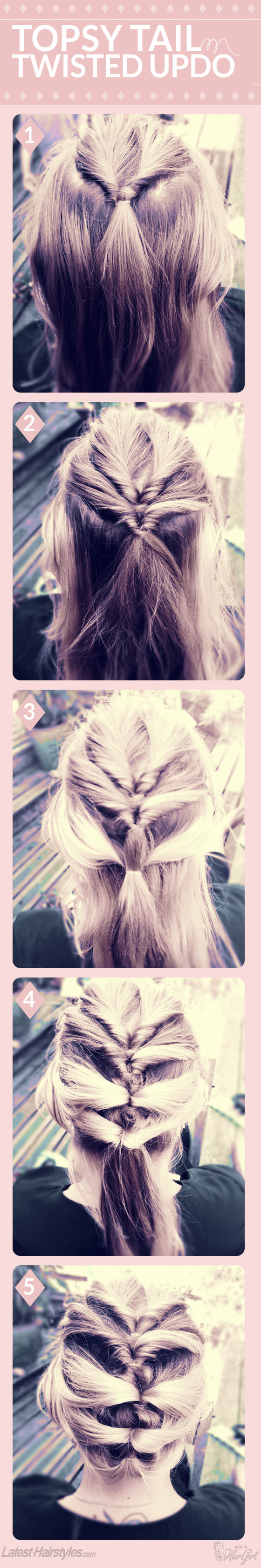 DIY Topsy Tail Twisted Updo