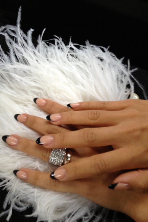 Black tipped manicure Black tipped manicure