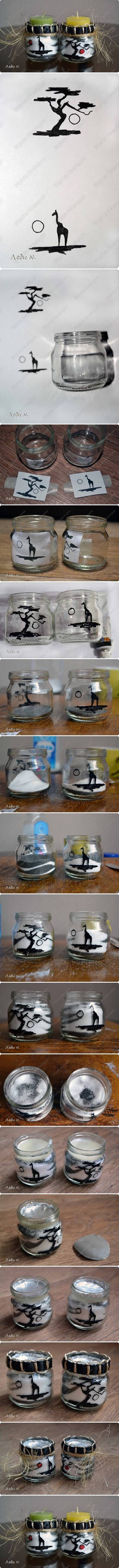 DIY African Theme Candle Holder