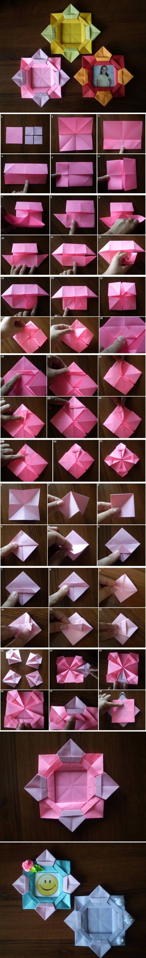 DIY Origami Flower Picture Frame DIY Origami Flower Picture Frame