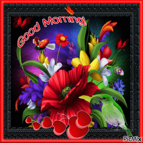 Ladybug And Flower Good Morning Gif Pictures, Photos, and Images for
