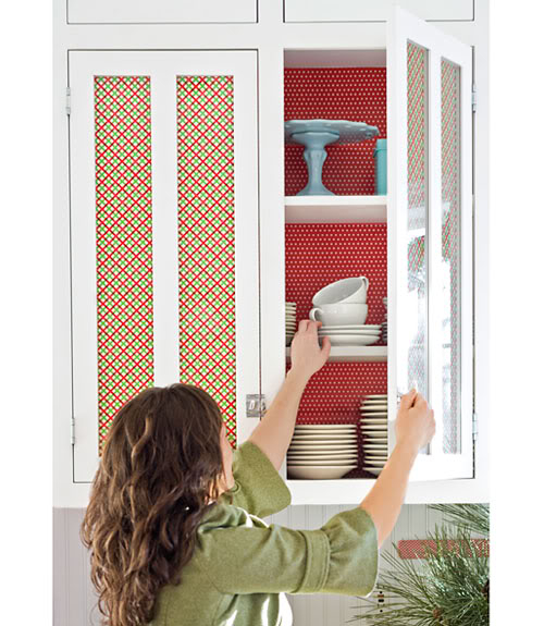 Gift paper wrapped cabinets Gift paper wrapped cabinets