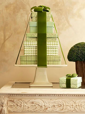 Stacked Wrapped Present Display