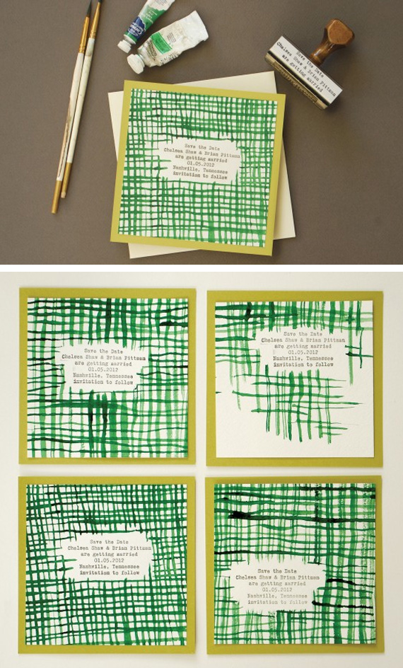 Hand painted and stamped invitations Hand painted and stamped invitations
